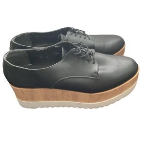 Dorothy Gaynor Creepers Platform Black Lace Up Brogues Oxford Wingtip Shoes 10
